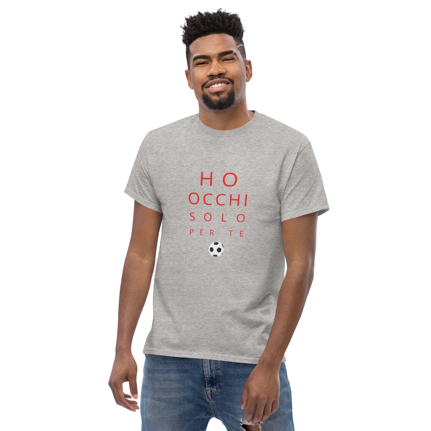 Maglietta di Calcio Divertente 'Ho Occhi Solo per Te' - T-Shirt Ironica per Tifosi