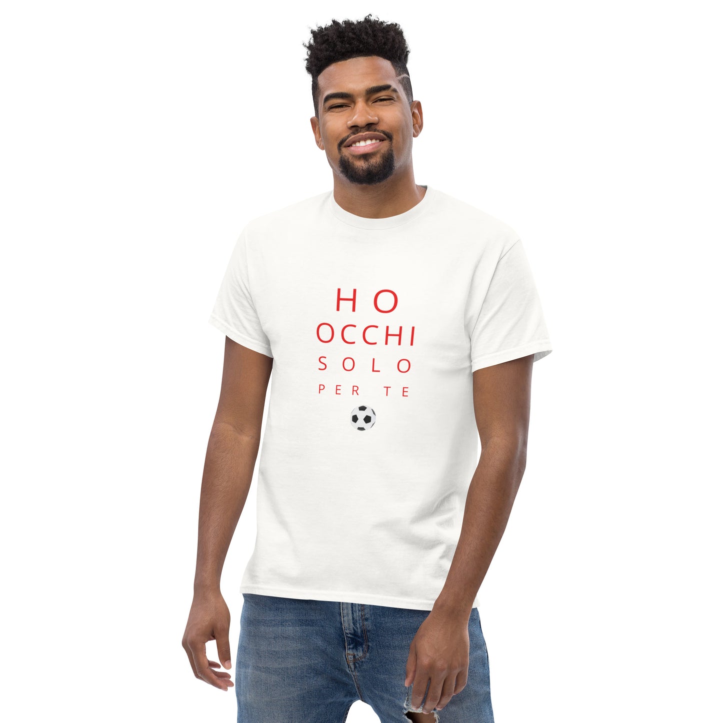 Maglietta di Calcio Divertente 'Ho Occhi Solo per Te' - T-Shirt Ironica per Tifosi