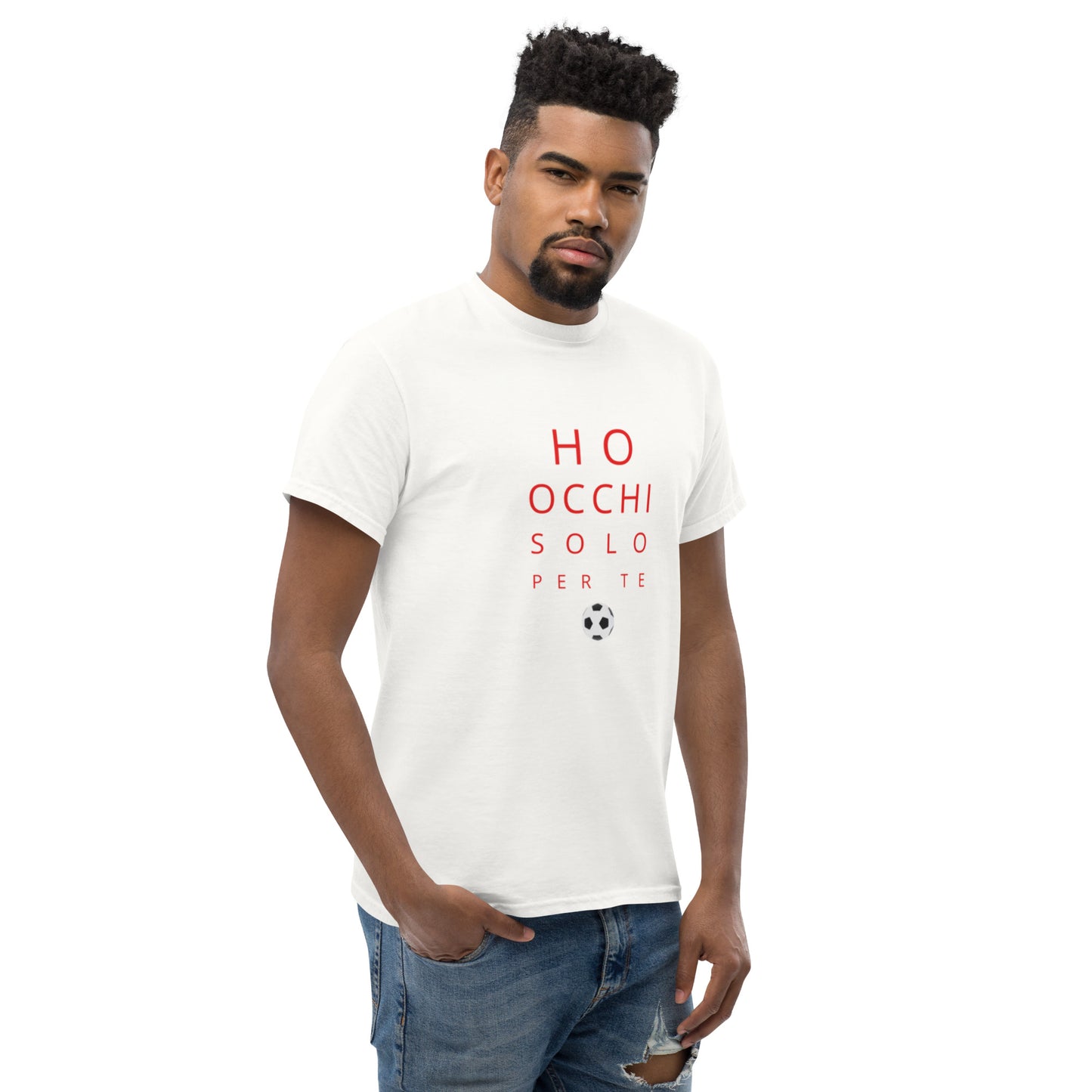 Maglietta di Calcio Divertente 'Ho Occhi Solo per Te' - T-Shirt Ironica per Tifosi
